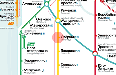 Ozyornaya station map