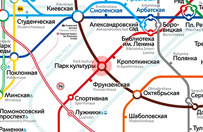 Park Kultury station map
