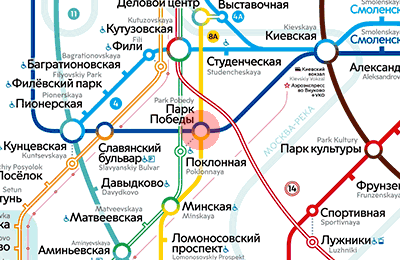 Park Pobedy station map