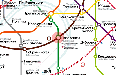 Paveletskaya station map