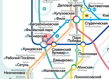 Pionerskaya station map