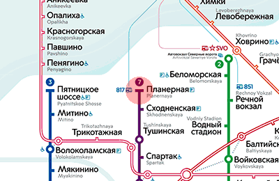 Planernaya station map