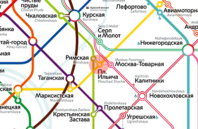 Ploshchad Ilyicha station map