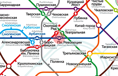 Ploshchad Revolyutsii station map