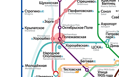 Polezhayevskaya station map