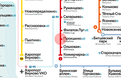 Prokshino station map