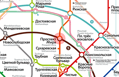 Prospekt Mira station map