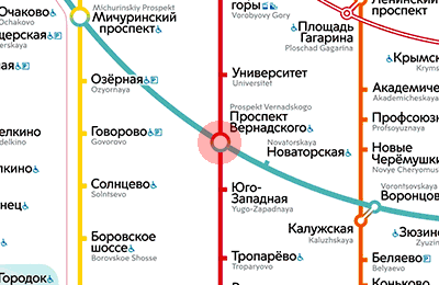 Prospekt Vernadskogo station map