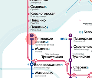 Pyatnitskoye Shosse station map