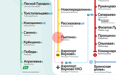 Pykhtino station map
