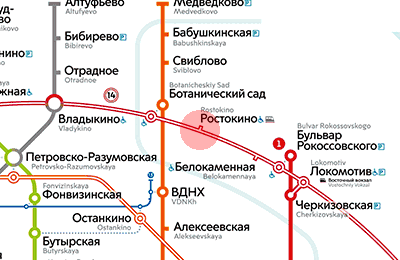 Rostokino station map
