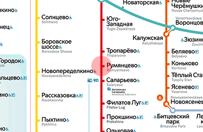 Rumyantsevo station map