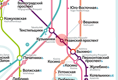 Ryazansky Prospekt station map
