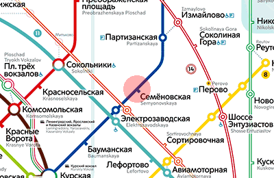 Semyonovskaya station map