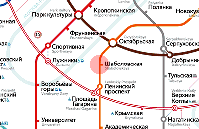 Shabolovskaya station map