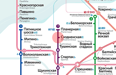 Skhodnenskaya station map