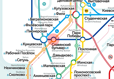 Slavyansky Bulvar station map