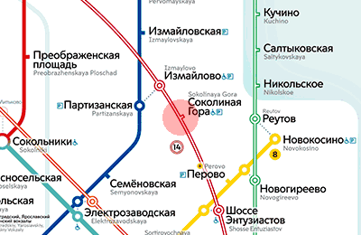 Sokolinaya Gora station map