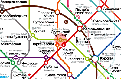 Sretensky Bulvar station map