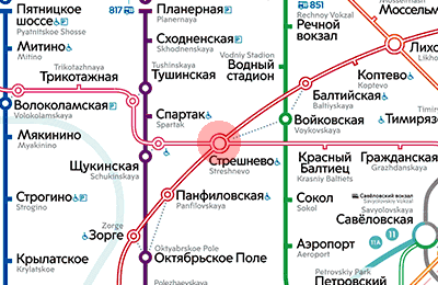 Streshnevo station map