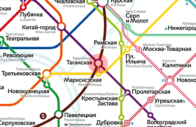 Taganskaya station map