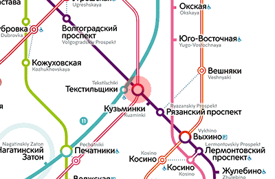Tekstilshchiki station map