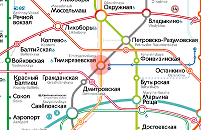 Timiryazevskaya station map