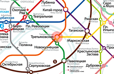 Tretyakovskaya station map