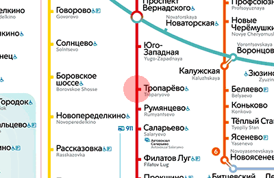 Troparyovo station map