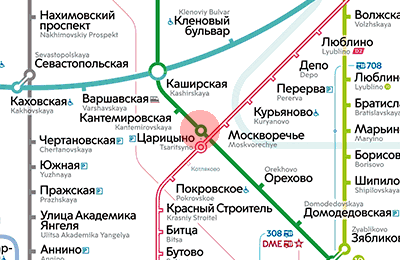 Tsaritsyno station map
