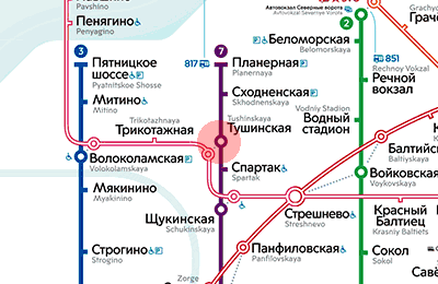 Tushinskaya station map