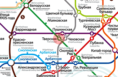 Tverskaya station map