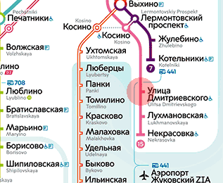Ulitsa Dmitriyevskogo station map