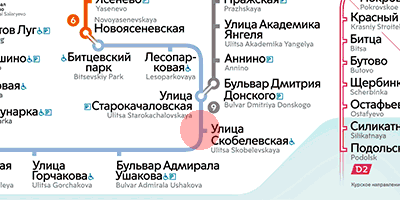 Ulitsa Skobelevskaya station map