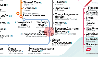 Ulitsa Starokachalovskaya station map