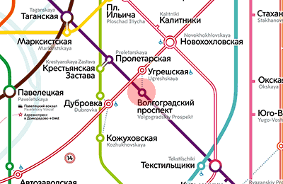 Volgogradsky Prospekt station map