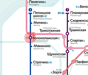 Volokolamskaya station map