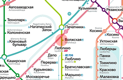 Volzhskaya station map