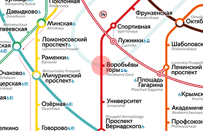 Vorobyovy Gory station map