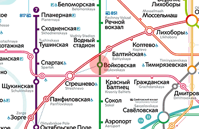 Voykovskaya station map