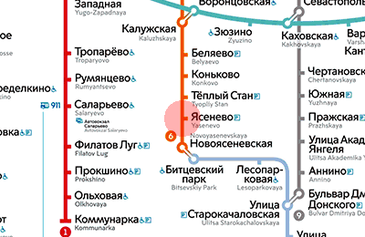 Yasenevo station map