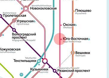 Yugo-Vostochnaya station map