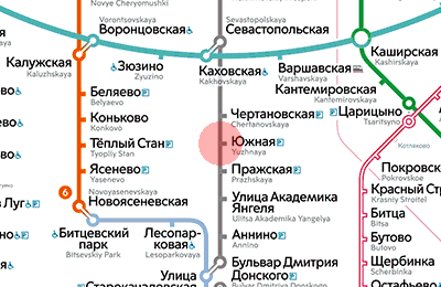 Yuzhnaya station map