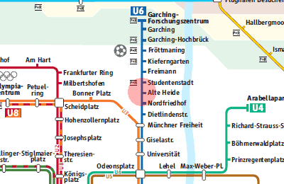 Alte Heide station map