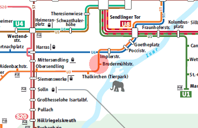 Brudermuhlstrasse station map
