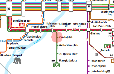 Candidplatz station map