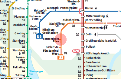 Forstenrieder Allee station map