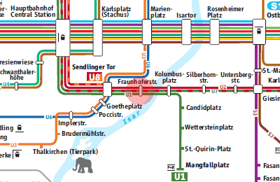 Fraunhoferstrasse station map