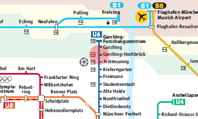 Garching-Hochbruck station map