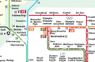 Georg-Brauchle-Ring station map